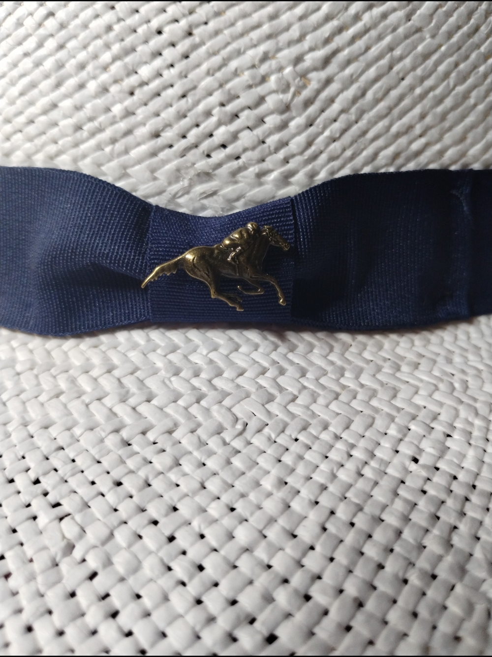 Murano Corsa Di Cavalli White Straw Panama Fedora Hat/XL